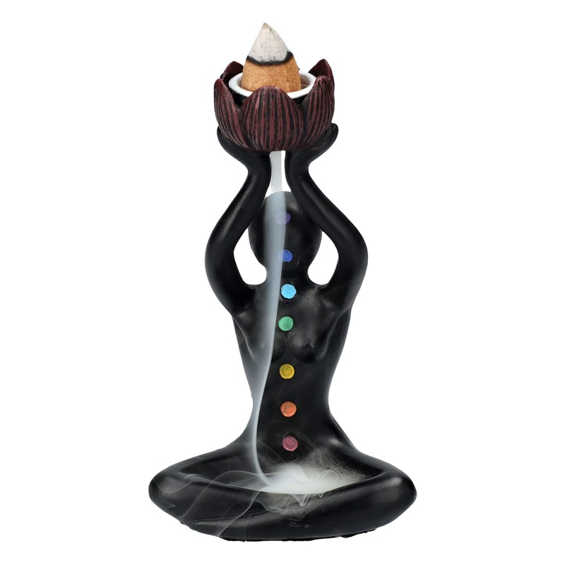 Pacific Giftware Chakra Figurine Backflow Incense Burner | Backflow Waterfall