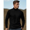 Quarter Zip Men Sports Pullover(Black,XL)