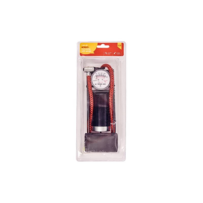 Amtech I9450 Foot Pump with Gauge