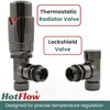 Hot Flow Black Nickel Marella Modern Thermostatic Radiator Valve Angled