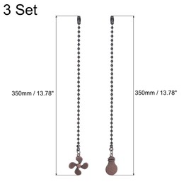 uxcell 13 Inch Ceiling Fan Pull Chain Extender Sets, 6 Pcs Beaded Ball Fan Pull Chain with Decorative Light Bulb and Fan Cord for Ceiling Light Lamp Fan, Copper Color