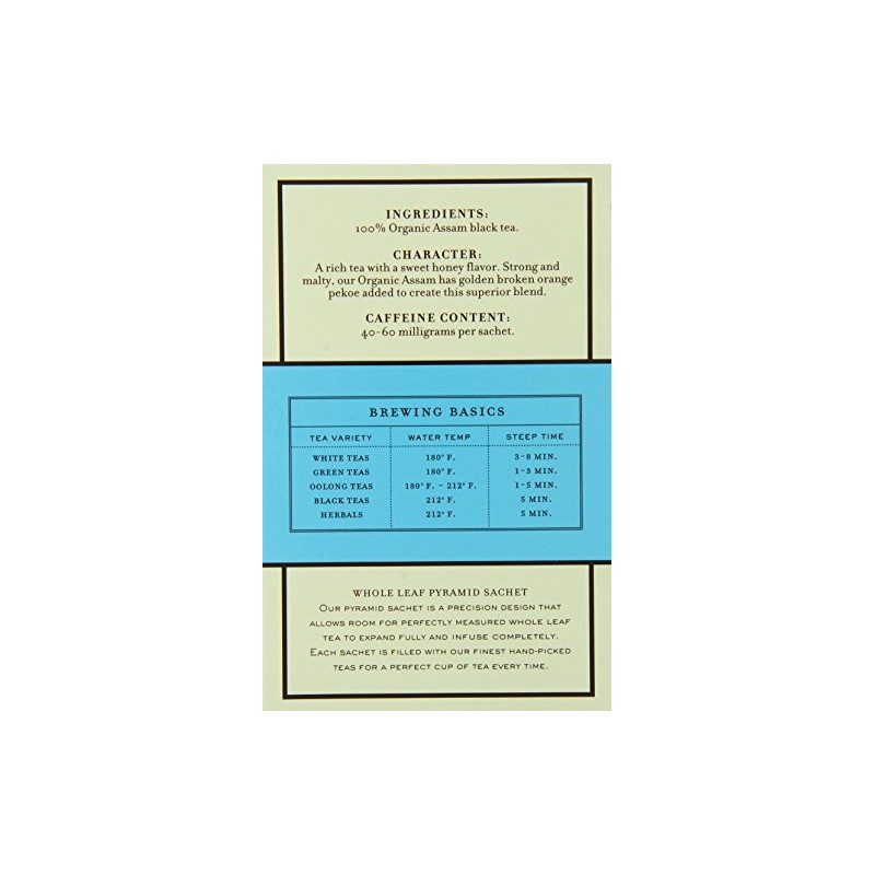 Harney & Sons Black Tea, Organic Assam, 1.7 oz, 20