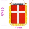 Denmark Hanging Flag with Suction Cup 4x6 Inch - Double