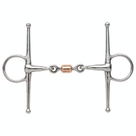 Full Cheek Snaffle with Copper Peanut Bits with Rollers Full Cheek 6" 13mm