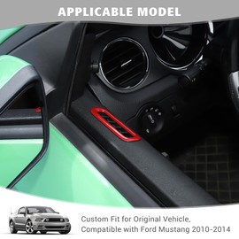 Jimen Compatible with Ford Mustang 2010-2014, Car Interior Door Side AC Vent Outlet Cover Trim (Red)