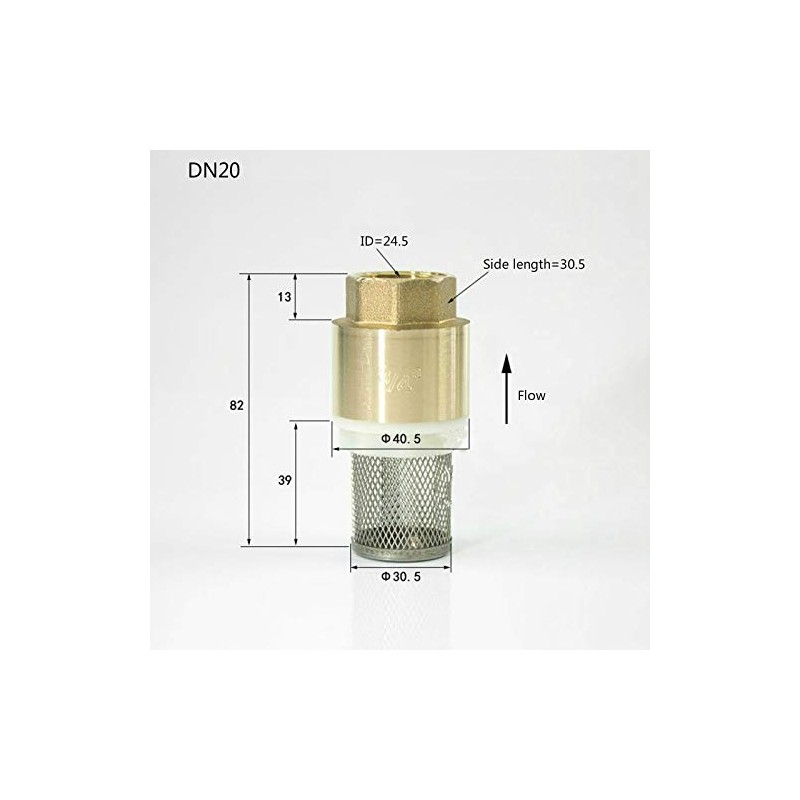 Check Valve for Suction Hose Screw Thread 1/2 3/4 1