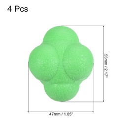 PATIKIL Bounce Reaction Balls, 4 Pack Coordination Ball Agility & Speed Reflex Training Game Sports Ball TPR High Difficulty for Baseball Soccer Softball Basketball, Green