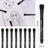 Whiteboard Pens, Set of 8 Black with Magnet, Eraser, Water