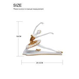 HAUCOZE Ballerina Statue Sculpture Dancer Figurine Modern Decor Arts Home Gifts Polyresin Table Centerpiece Crafts 21cm