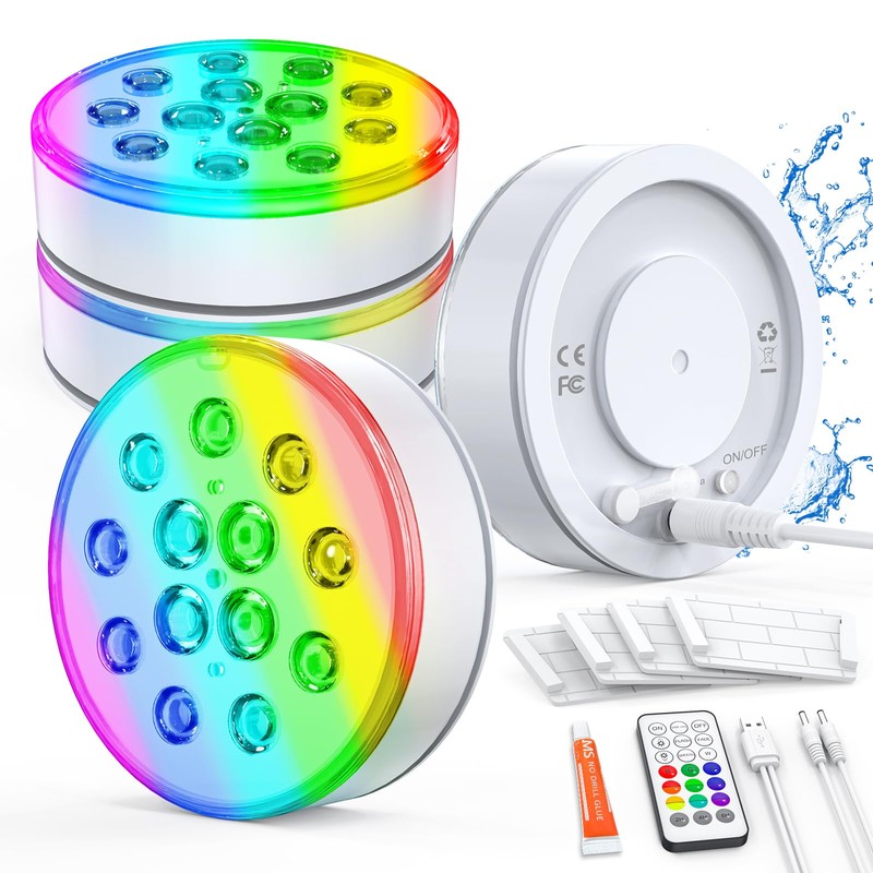 U UZOPI Pool Lights, Upgraded Rechargeable Submersible LED Lights with