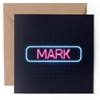 1 x Greeting Card - Neon Sign Design Mark Name