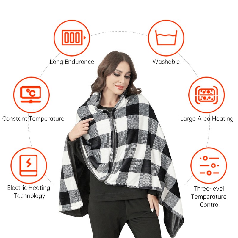 Winter Outdoor Heated Blanket Heating Insulation Shawl Electric Heating Blanket
