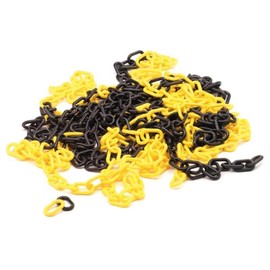 Perel 10m 6mm Black Yellow Plastic Barrier Chain for Marking, Securing or Barrier Hazardous Zones, Construction Sites, Areas and Paths, Indoor and Outdoor