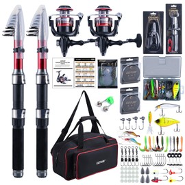 Goture 2-Pack Fishing Rod and Reel Combo with 900D Carrier Bag,1.8M/6FT