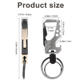 BOXOB 2pcs Heavy Duty Keychain Bottle Opener, Zinc Alloy Carabiner Key Ring Clip Practical Car Key Fob Holder Keychain for Men & Women Travel Accessories
