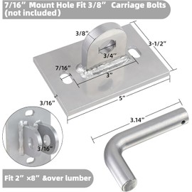 Stationary Dock Connector Hinge Kit,Floating Dock Hinges Hardware Brackets,Heavy-Duty Boat Dock Hinges Kit, Male & Female T Style Corner Hinge Dock Parts Connect Ramp to Floating Dock- 4 Pack