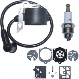 For Stihl 015 015AV 015L Carburetor Repair Rebuild Ignition Coil Spark Plug Kit