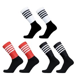 1pair Pro bike team Stripe Aero Cycling Socks Men Women Seamless Anti Slip Sport Socks (Color : A Red)
