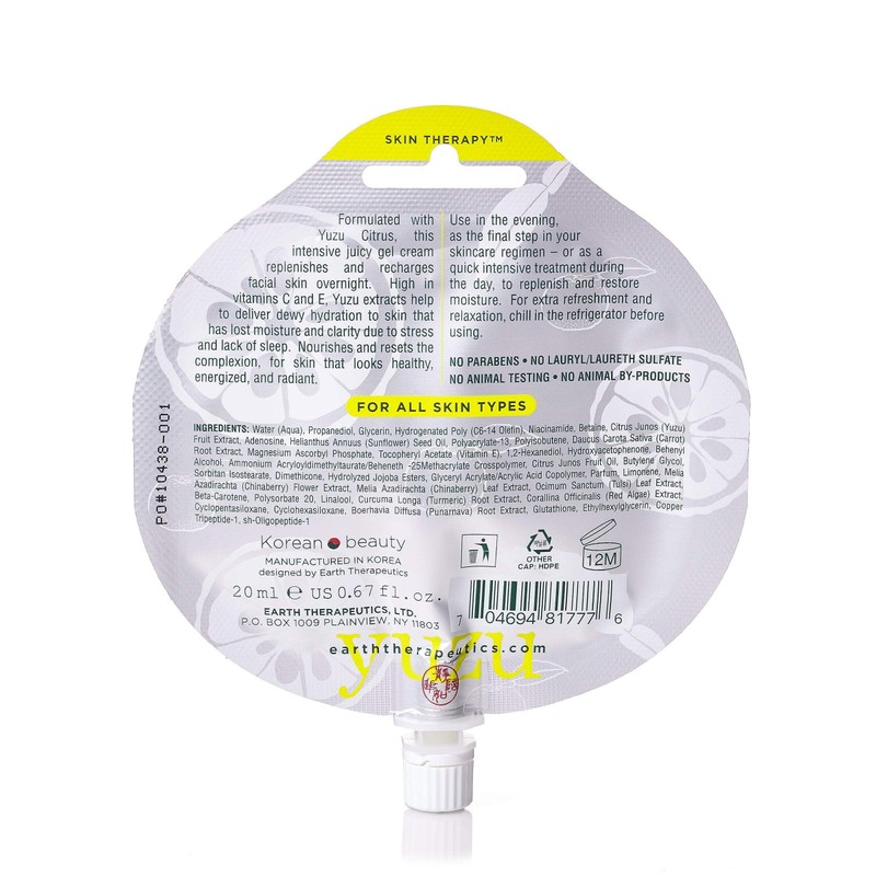 Earth Therapeutics Yuzu Overnight Moisture Mask