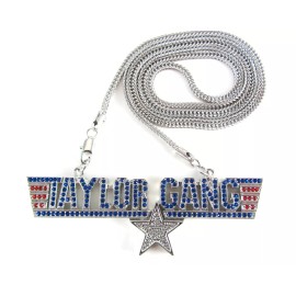 Unbranded ICED TAYLOR GANG PENDANT (NO CHAIN INCLUDED) HIP HOP CZ WIZ KHALIFA - SILVER, 30 INCHES