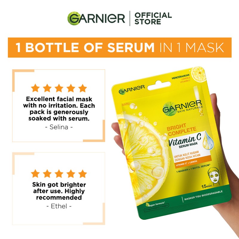 Garnier Light Complete Brightening Serum Mask - For Dull Skin