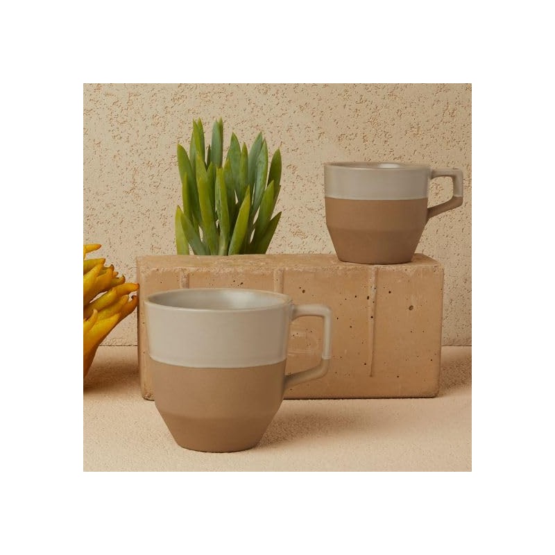 notNeutral Pico Small Latte Cup with Saucer, Natural 8 oz