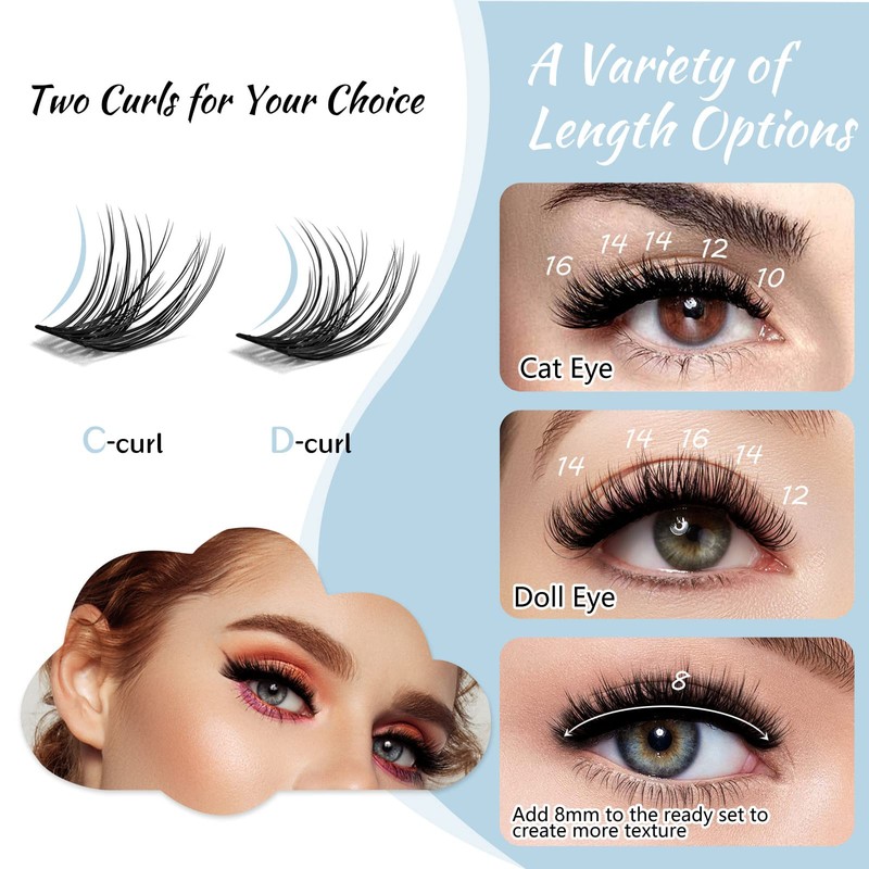 Lash Clusters 168 Pcs Cluster Lashes Eyelash Clusters DIY Cluster
