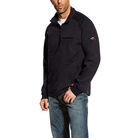 ARIAT mens 1 /4 Zip Flame Resistant, Black, X-Large Tall US
