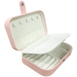 AdelDream Jewellery Box Travel Jewellery Case Small Jewellery Box Jewellery Storage for Rings Earrings Necklace for Home and Underwork Ideal for Girls and Women Pink