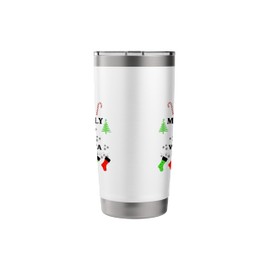 Most Likely To Go Fishing With Santa Family Santa Elf Hat Stainless Steel Insulated Tumbler