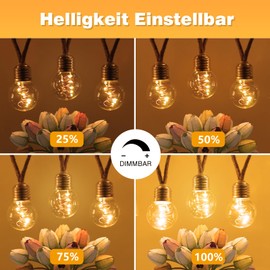 StarryEver LED Lichterkette Au?en, Vintage 6M Warmwei? Lichterkette Aussen Strom,Bruchsicher G45 20 LED Lichterkette Innen mit Stecker,Lichterketten Glhbirnen Beleuchtung fr Outdoor Garten Balkon
