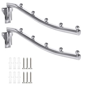 Clothes Hooks Foldable Stainless Steel Clothes Fan Foldable Balcony Pack of 2 Metal Hangers Space Saving Wall Clothes Rack Coat Hooks Wall Coat Rack Hooks for Laundry Room Bedroom Bathroom