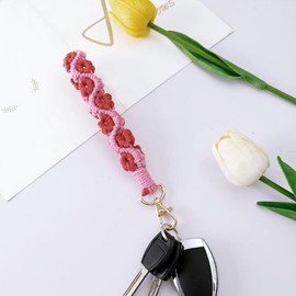 CHIWUTECH Boho Macrame Phone Wrist Strap, Cell Phone Lanyard with Tether Tab, Keychain Wristlet Charm, Anti-Loss Phone Chain