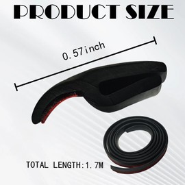 Clwalny H-Shape Windshield Seal Strip for Front Rear, 1.7M/ 5.6Ft Windshield Cowl Molding Rubber Seal Trim Strip, Car Weather Stripping, Sunroof Seal for Most Cars Trucks SUV
