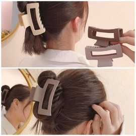 Large Hair Claw Clips, Non-Slip Hair Claws Black Hair Clips Hair Clamps for Thick Curly Long Hair, Wide Grip Hair Accessories for Women Girls (HairClawSEE2)