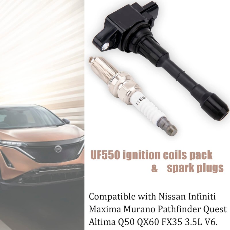 UF550 Ignition Coil Pack Set of 6 With Spark Plugs