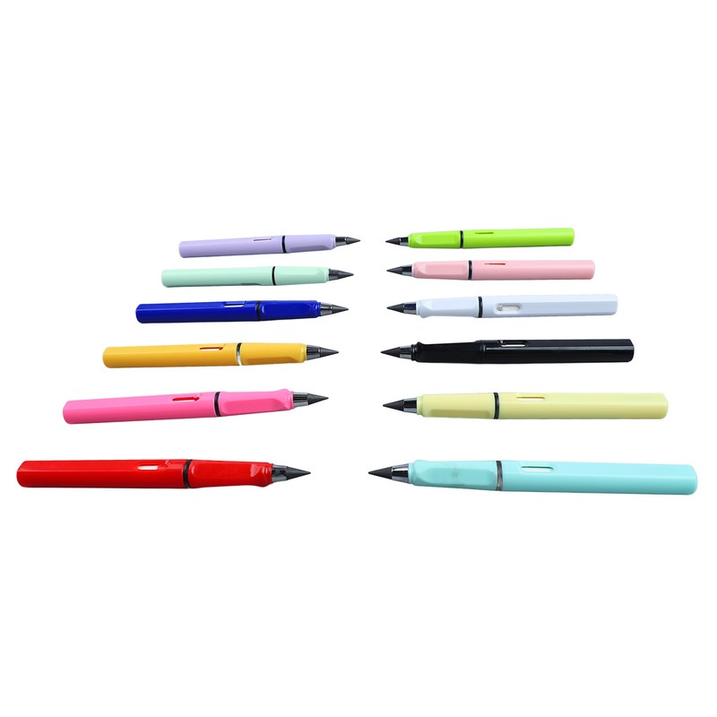 12pcs Inkless Pencil Fluency Writing Wide Pen Clip Reusable Everlasting