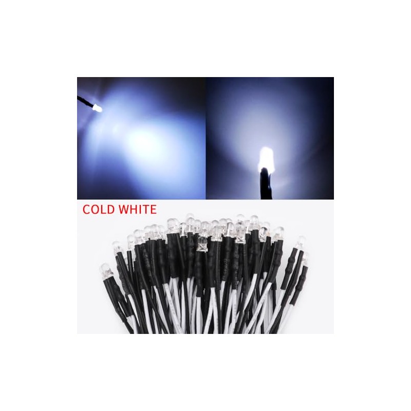 YIXISI YIXISI 100 PCS 3mm LED Diodes Light, Ultra Bright
