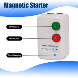XLWJBES Magnetic Motor Starter 220V Magnetic Electric Motor Starter for Air Compressor, 3-Phase/Single-Phase Switch Magnetic Starter