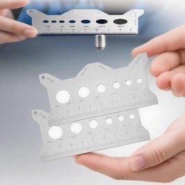 Stainless Steel Double-Sided Bolt Gauge Card, Capable of accurately Identifying Bolt Threads and Screw Sizes, Suitable for Carpenter Engineers (2 Pieces) (2)