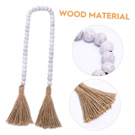 STOBAZA Wooden Bead Tassel Garland String for Decorative Hanging Charming Home Decor Suitable for Parties Vases and Bookshelves Boho Style Beaded String with Unique Design