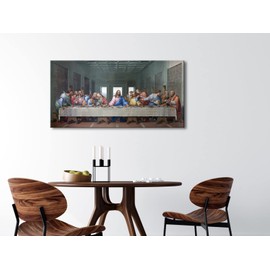 Wieco Art Canvas Prints the Last Supper by Leonardo Da Vinci Classic Art Reproductions Jesus Canvas Wall Art for Home Decoration