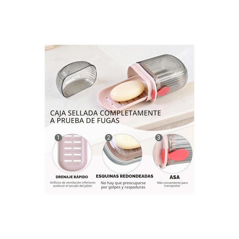 Contenedor de Jabón de Viaje, Estuche de Viaje para Jabón