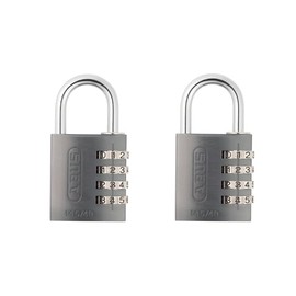 ABUS Combination Lock 145/40 Titanium - Suitcase Lock, Locker Lock and Much More - Aluminium Padlock - Individually Adjustable Combination Code - Set of 2 - ABUS Security Level 4
