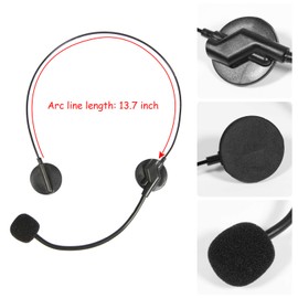 PROLOSO 9 Pack Play Headset with Microphone for Kids Toy Microphone Headband Rockstar Pop Singer Costume Accessories Black Headpiece Party Prop Only