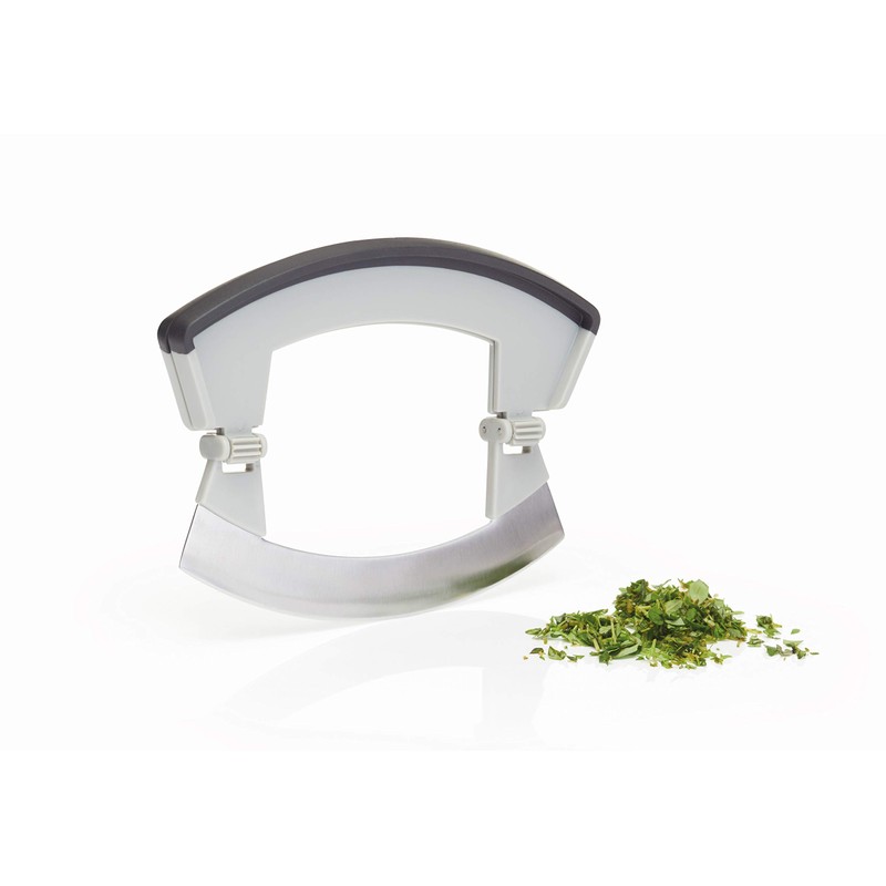 MasterClass Smart Space Folding Mezzaluna Herb Chopper, Stainless Steel/Plastic, Grey,