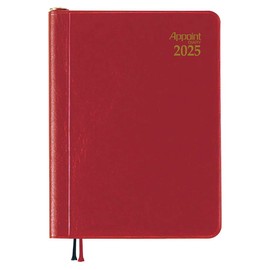 Daigo E1014 Planner, 2025 Schedule Book, Appointment Weekly, 2 Weekly Spreads, Red, Begins December 2024