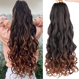 Mscat 22 Inch 8 Packs Pre Stretched French Curly Braiding Hair Loose Wave Bouncy Hair Extensions T30#