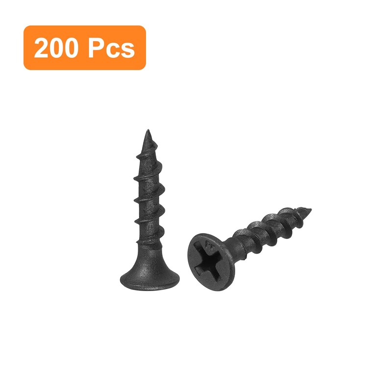 sourcing map M3.8x19mm Drywall Screws, 200pcs Coarse Thread Wood Screws,