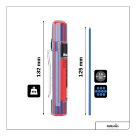 Hultafors 650170 Deep Hole Marker Refill Set Blue Pack of 10 I I in Practical Dispenser with Clip Holder I 2.8 mm Universal Leads for Cinnamon Man Pencil I For Various Surfaces I